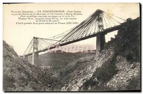 Cartes postales Pont Fontpedreouse Pont Gisclar Ligne du chemin fer electrique de Villefranche a Bourg Madame