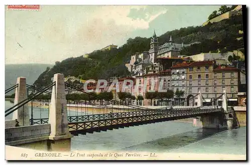 Ansichtskarte AK Pont suspendu et le Quai Perriere Grenoble