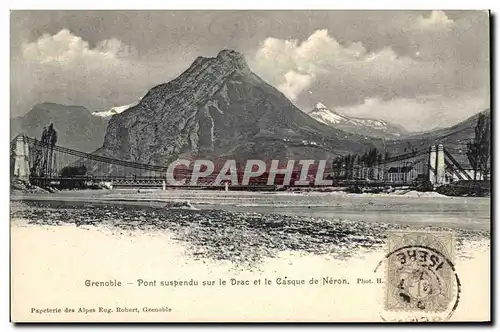 Ansichtskarte AK Pont suspendu sur le Drac et le casque de Neron Grenoble