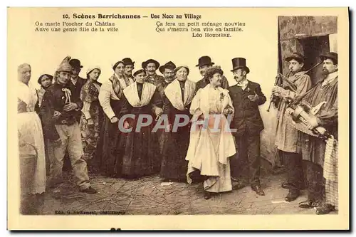 Cartes postales Folklore Scenes Berrichonnes Une noce au village Mariage