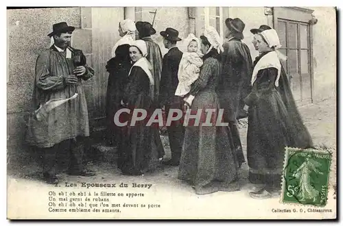 Cartes postales Folklore Les Epouseux du Berry Mariage