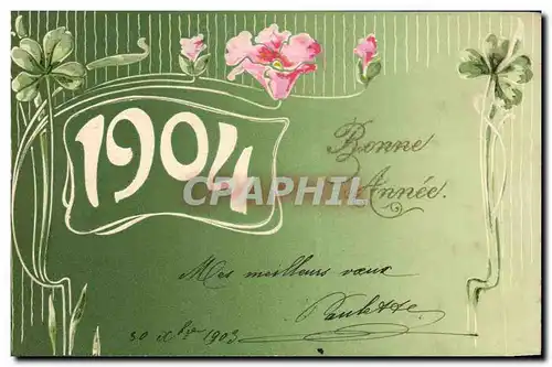 Cartes postales Fantaisie Fleurs Annee 1904 Trefles