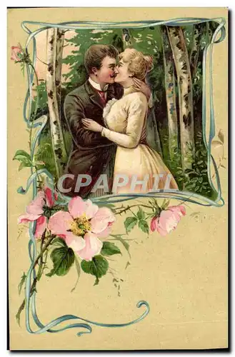 Cartes postales Fantaisie Fleurs Femme (en relief)