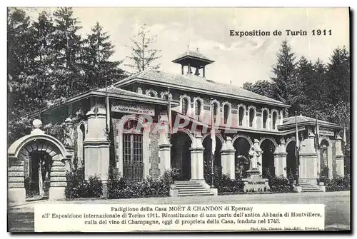 Cartes postales Folklore Vin Vendange Champagne Moet & Chandon Exposition de Turin 1911 Epernay