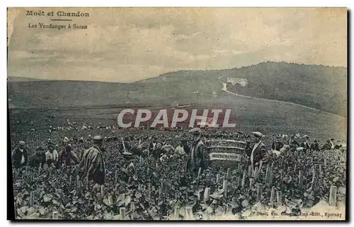 Cartes postales Folklore Vin Vendange Champagne Moet & Chandon Les vendanges a Saran