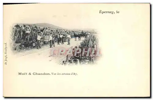 Cartes postales Folklore Vin Vendange Champagne Moet & Chandon Epernay Vue des coteaux d&#39Ay