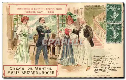Cartes postales Publicite Creme de Menthe Marie Brizard & Roger Marthe Regnier