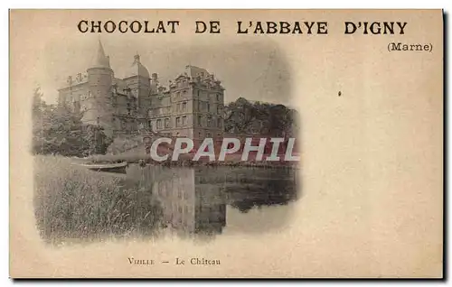 Ansichtskarte AK Publicite Chocolat de l&#39Abbaye d&#39Igny Marne Vizille Le chateau