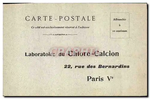 Cartes postales Publicite Laboratoires Chloro Calcion Rue des Bernardins Paris 5eme