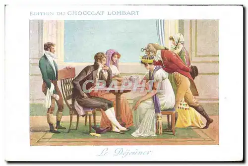 Cartes postales Publicite Chocolat Lombart Le dejeuner