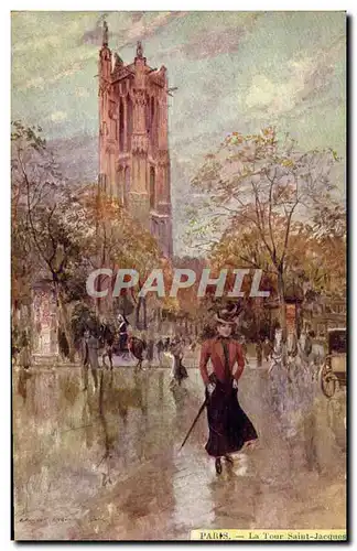 Cartes postales Fantaisie Illustrateur Stein Paris La Tour Saint Jacques