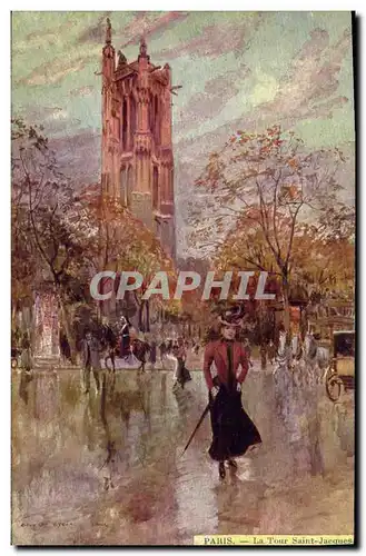 Cartes postales Fantaisie Illustrateur Stein Paris La Tour Saint Jacques