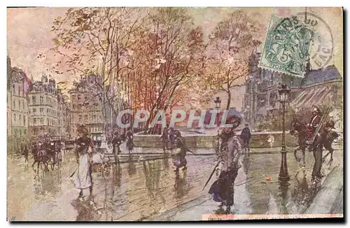 Cartes postales Fantaisie Illustrateur Stein Paris Notre Dame vue de l&#39ile Saint Louis