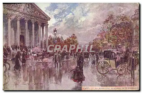 Ansichtskarte AK Fantaisie Illustrateur Stein Paris La Madeleine et le boulevard de la Madeleine