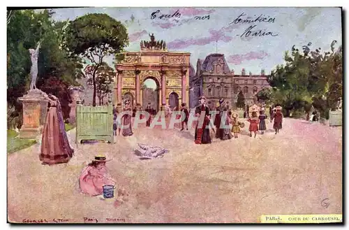 Cartes postales Fantaisie Illustrateur Stein Paris Cour du Carrousel