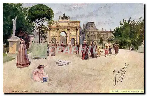 Cartes postales Fantaisie Illustrateur Stein Paris Cour du Carrousel