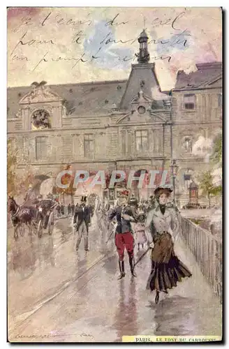Ansichtskarte AK Fantaisie Illustrateur Stein Paris Le pont du Carrousel Militaria
