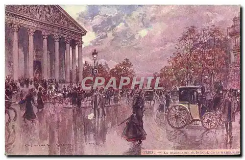 Ansichtskarte AK Fantaisie Illustrateur Stein Paris La Madeleine et le boulevard de la Madeleine