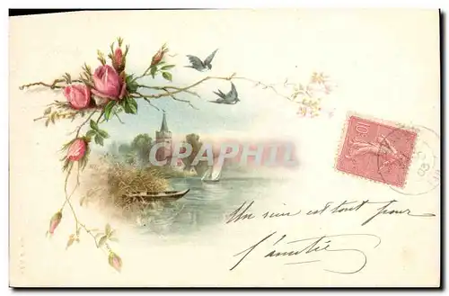 Cartes postales Fantaisie Fleurs