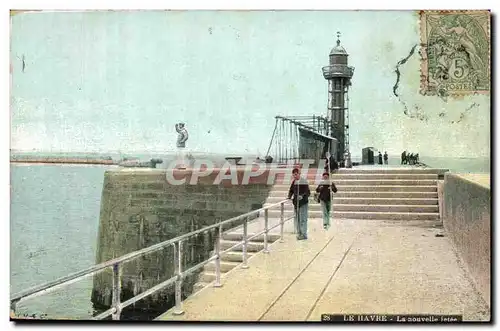 Ansichtskarte AK Phare Le Havre La nouvelle jetee Peche Pecheurs