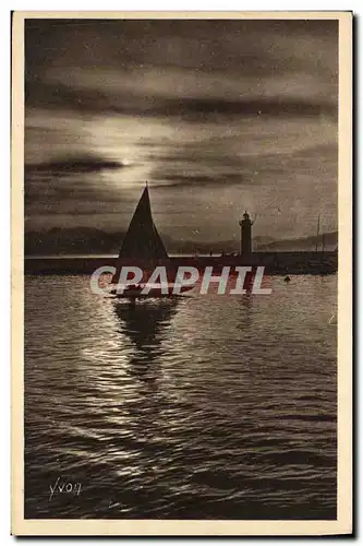 Cartes postales Phare Cannes Coucher de soleil