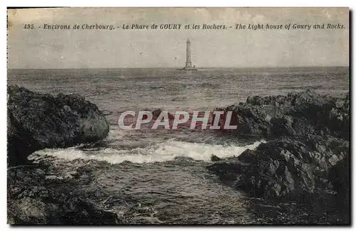 Ansichtskarte AK Environs de Cherbourg Le Phare de Goury et les rochers