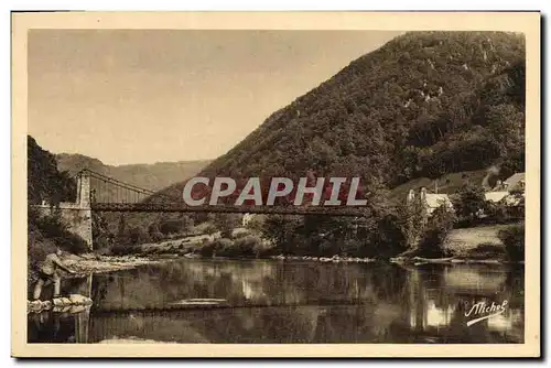 Ansichtskarte AK Pont suspendu du Chambon de Laygye Gorges de la Dordogne