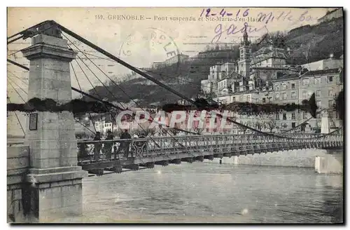 Ansichtskarte AK Pont suspendu et Ste Marie d&#39En Haut Grenoble