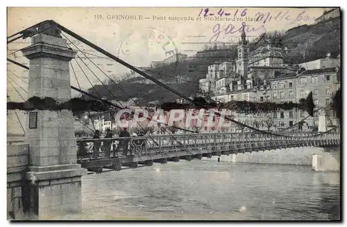 Cartes postales Pont suspendu et Ste Marie d&#39En Haut Grenoble