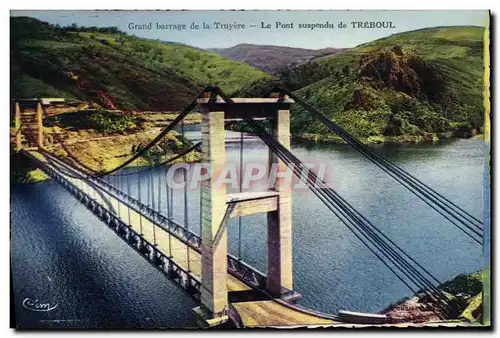 Ansichtskarte AK Pont suspendu de Treboul Grand barrage de la Truyere