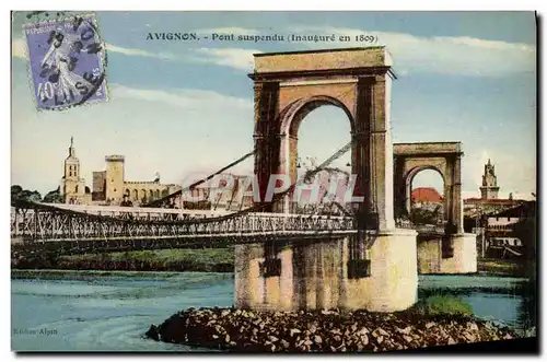 Cartes postales Pont suspendu inaugure en 1809 Avignon