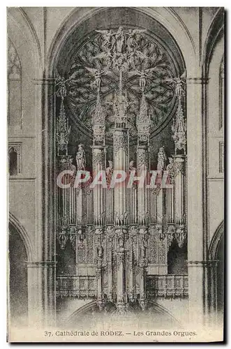 Cartes postales Orgue Cathedrale de Rodez Les grands orgues