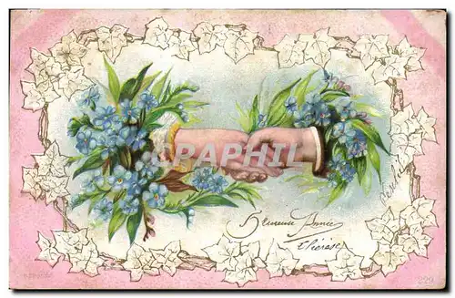 Cartes postales Fantaisie Fleurs Main