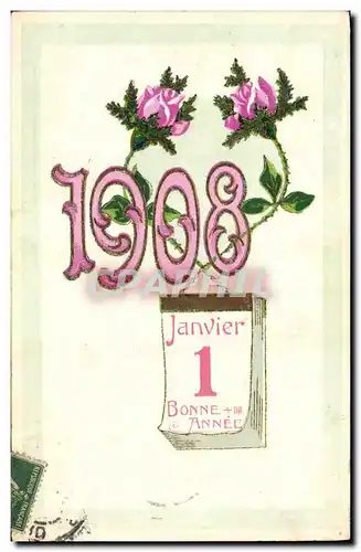 Cartes postales Fantaisie Fleurs Annee 1908