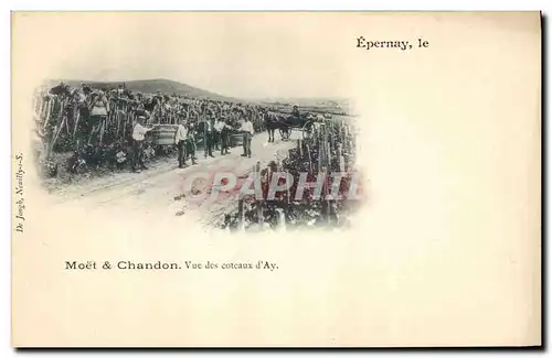Cartes postales Folklore Vin Vendange Champagne Epernay Moet & Chandon Vue des coteaux d&#39Ay