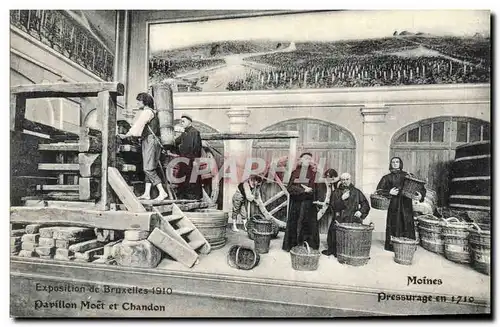 Ansichtskarte AK Folklore Vin Vendange Champagne Exposition de Bruxelles 1910 Pavillon Moet & Chandon Moines Pres