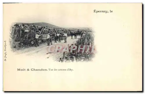 Cartes postales Folklore Vin Vendange Champagne Epernay Moet & Chandon Vue des coteaux d&#39Ay