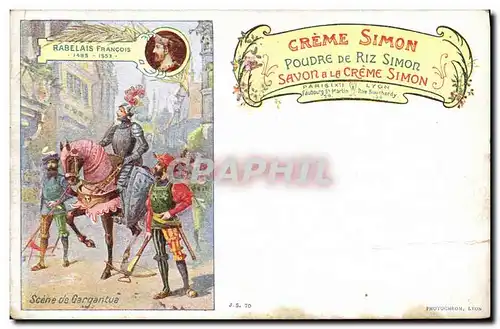 Ansichtskarte AK Publicite Creme Simon Rabelais Francois Scene de Gargantua Savon