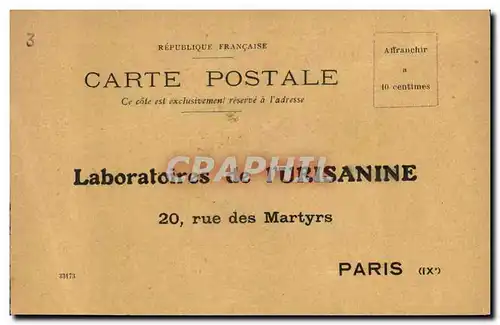 Cartes postales Publicite Laboratoires de L&#39Urisanine Rue des Martyrs Paris 9eme