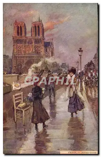 Ansichtskarte AK Paris Illustrateur Notre Dame