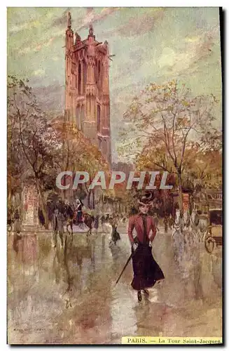 Cartes postales Paris Illustrateur La Tour Saint Jacques