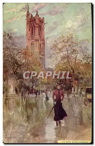 Cartes postales Paris Illustrateur La Tour Saint Jacques