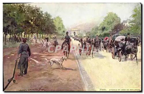 Ansichtskarte AK Paris Illustrateur Avenue du Bois de Boulogne