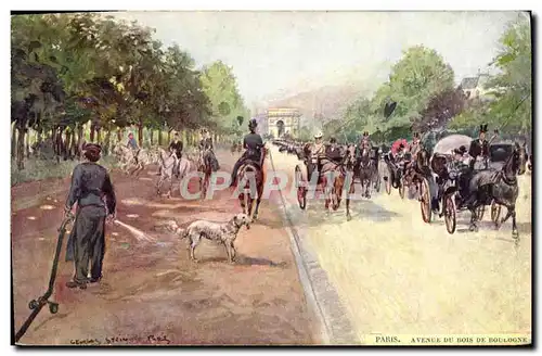 Cartes postales Paris Illustrateur Avenue du Bois de Boulogne