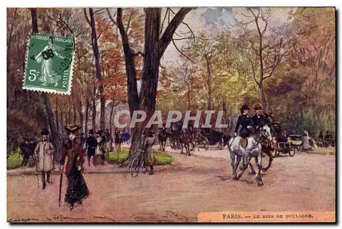 Ansichtskarte AK Paris Illustrateur Le Bois de Boulogne Cheval