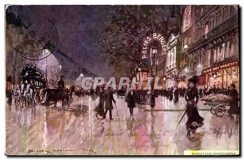 Cartes postales Paris Illustrateur Boulevard Montmartre Folies Bergere