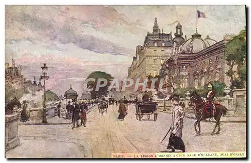 Cartes postales Paris Illustrateur La Legion d&#39honneur et la Gare d&#39Orleans Quai d&#39Orsay