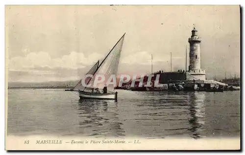 Ansichtskarte AK Phare Sainte Marie Marseille Bateau