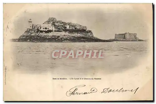 Ansichtskarte AK Phare Rade de Morlaix L&#39Ile Louet et le chateau du Taureau