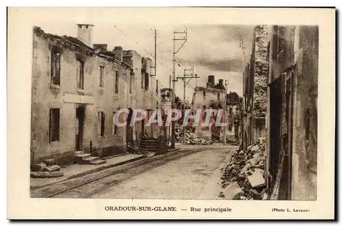 Cartes postales Militaria Oradour sur Glane Rue principale